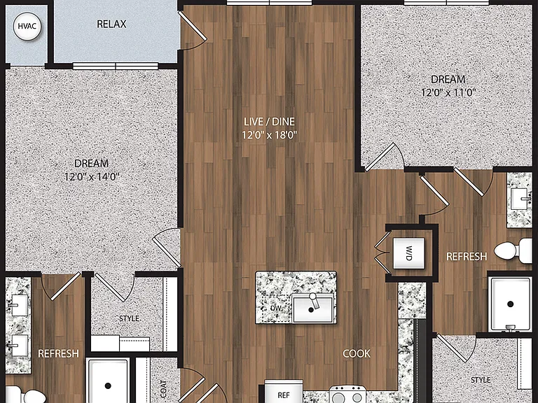 B3 | 2 bed/2 bath B3 | 2 bed/2 bath
