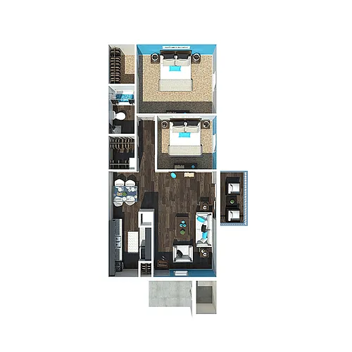 Floor plan Two-Bedroom (W/D connections)