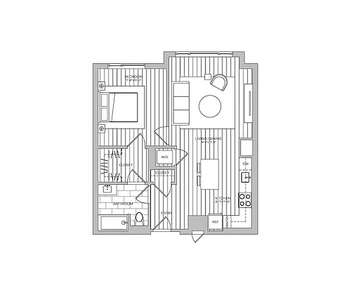 Floor plan 1 Bed 1 Bath