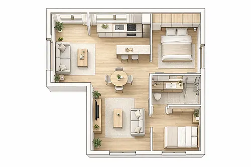 Floor plan 2 Bed/2 Bath