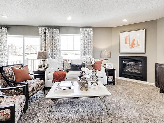 Living room with cozy fire place