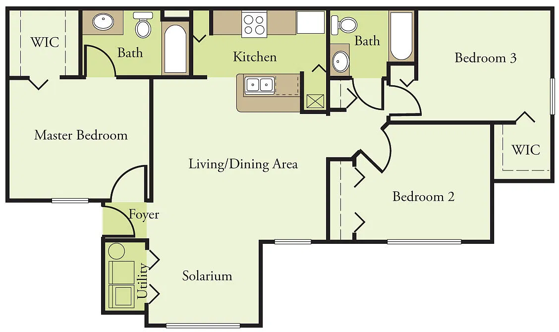 Floor plan Three Bedroom 60% Phase II