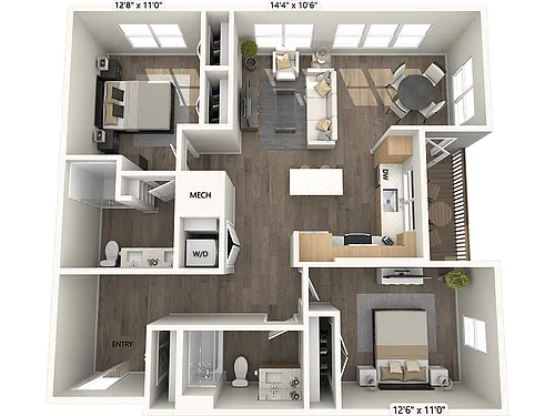 Floor plan B5-1170sf-FinishIII