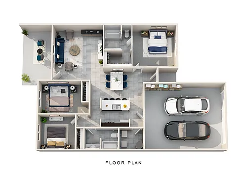Floor plan 3 BD Townhome