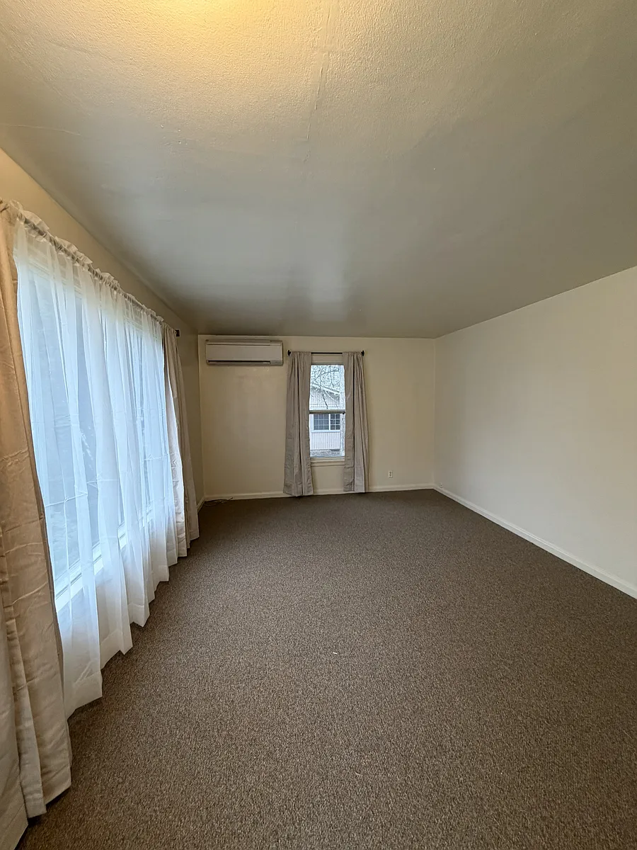 Living Room as you enter the front door. All new paint, window coverings and brand new carpeting! - 2919 Lincoln St