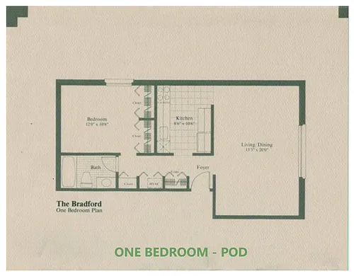 Floor plan 1 Bedroom - POD