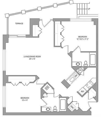 Floor plan 2BR/2BA