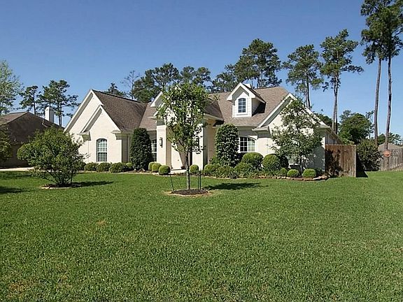 Green lawns and palm trees in back