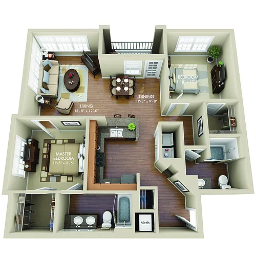 Floor plan Dupont-B2