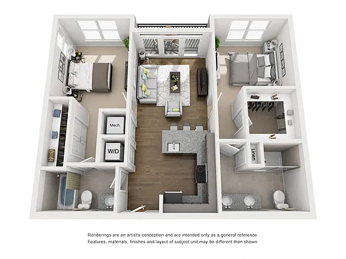 Floor plan Floor Plan G Two Bedroom / Two Bath w/Balcony