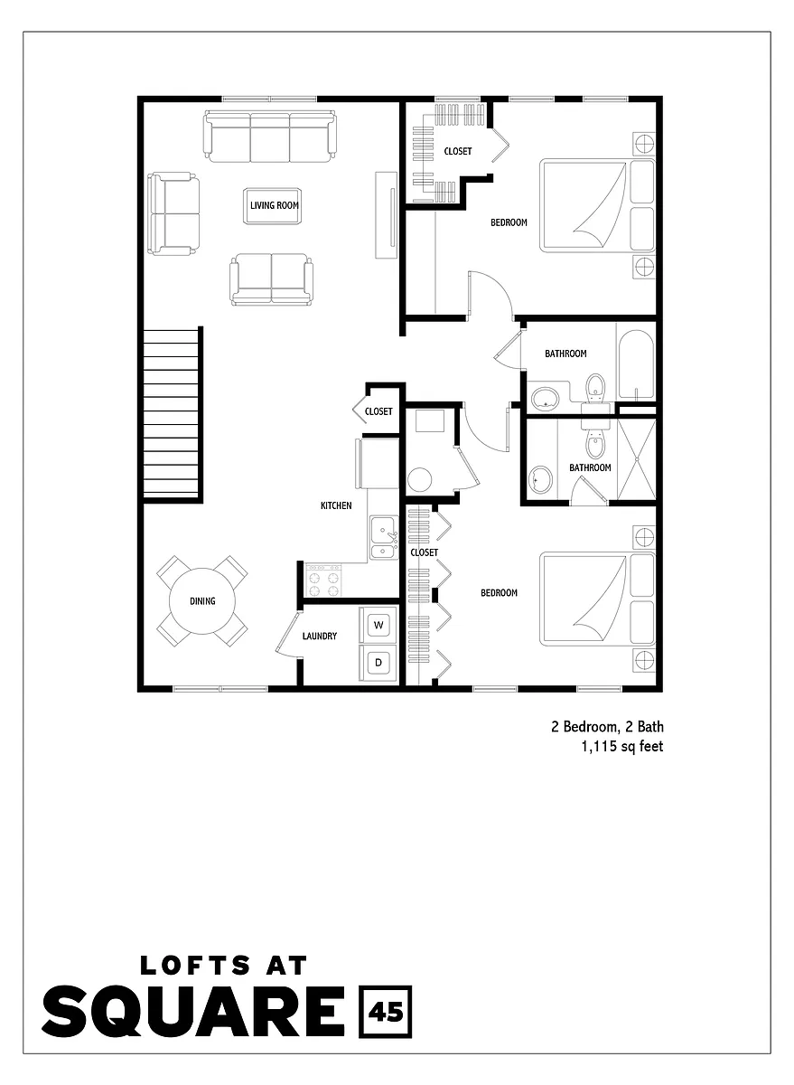 Floor plan 2 Bed 2 Bath