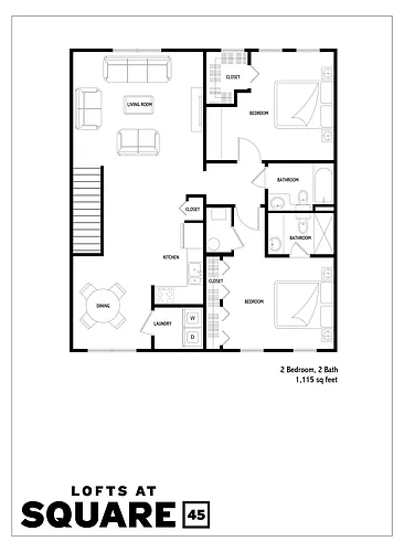 Floor plan 2 Bed 2 Bath