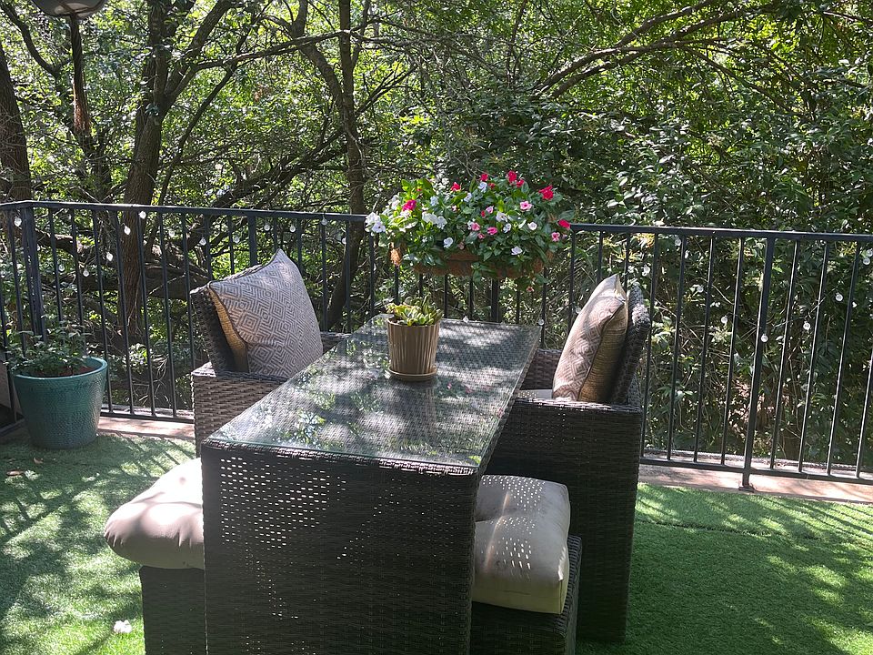 Completely private patio off living room on the main level.