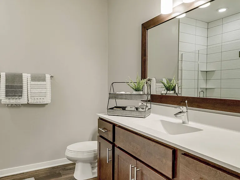 Our bathrooms have great lighting - perfect for getting ready in the morning.