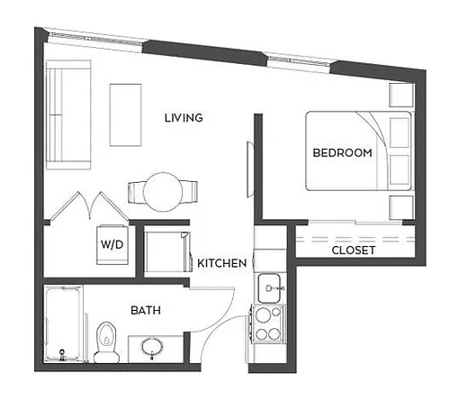 Floor plan North/1bed