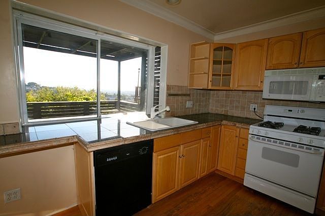Kitchen looks out to view