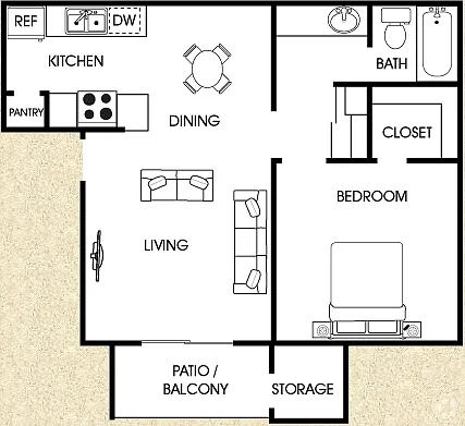 Floor plan 1x1-AC