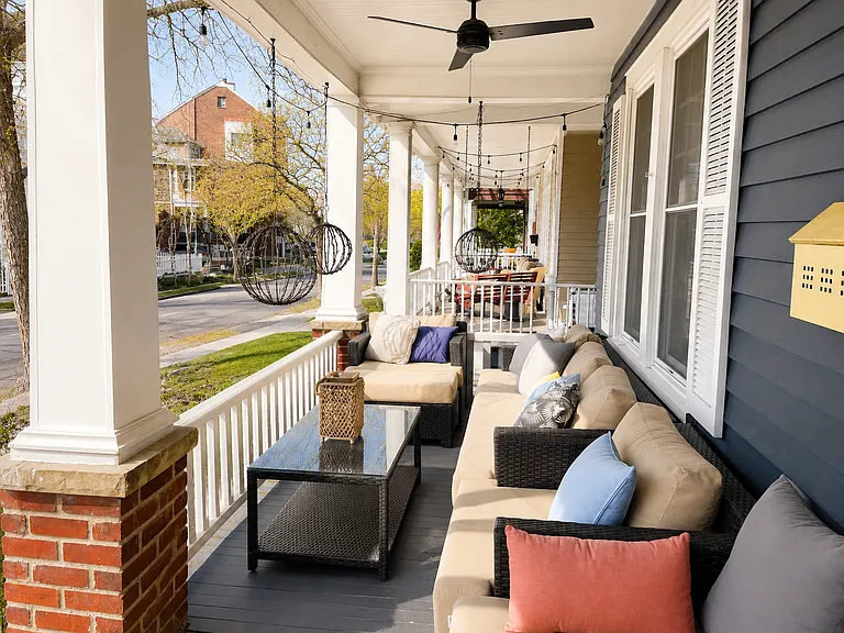 Enjoy a coffee with loved ones on this beautiful front porch!
