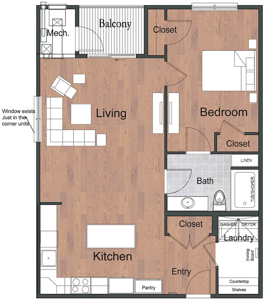 Floor plan 1X1 A
