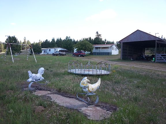 View from the road. Playground equipment included.
