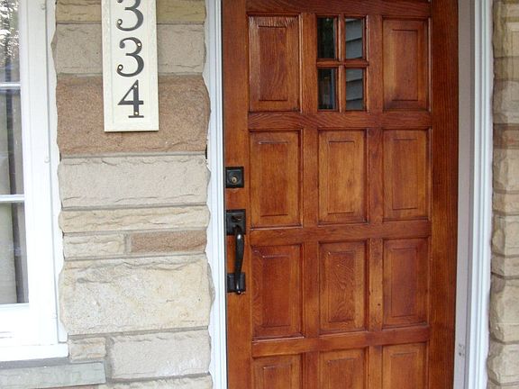 Welcome! Original, refinished, solid pine front door
