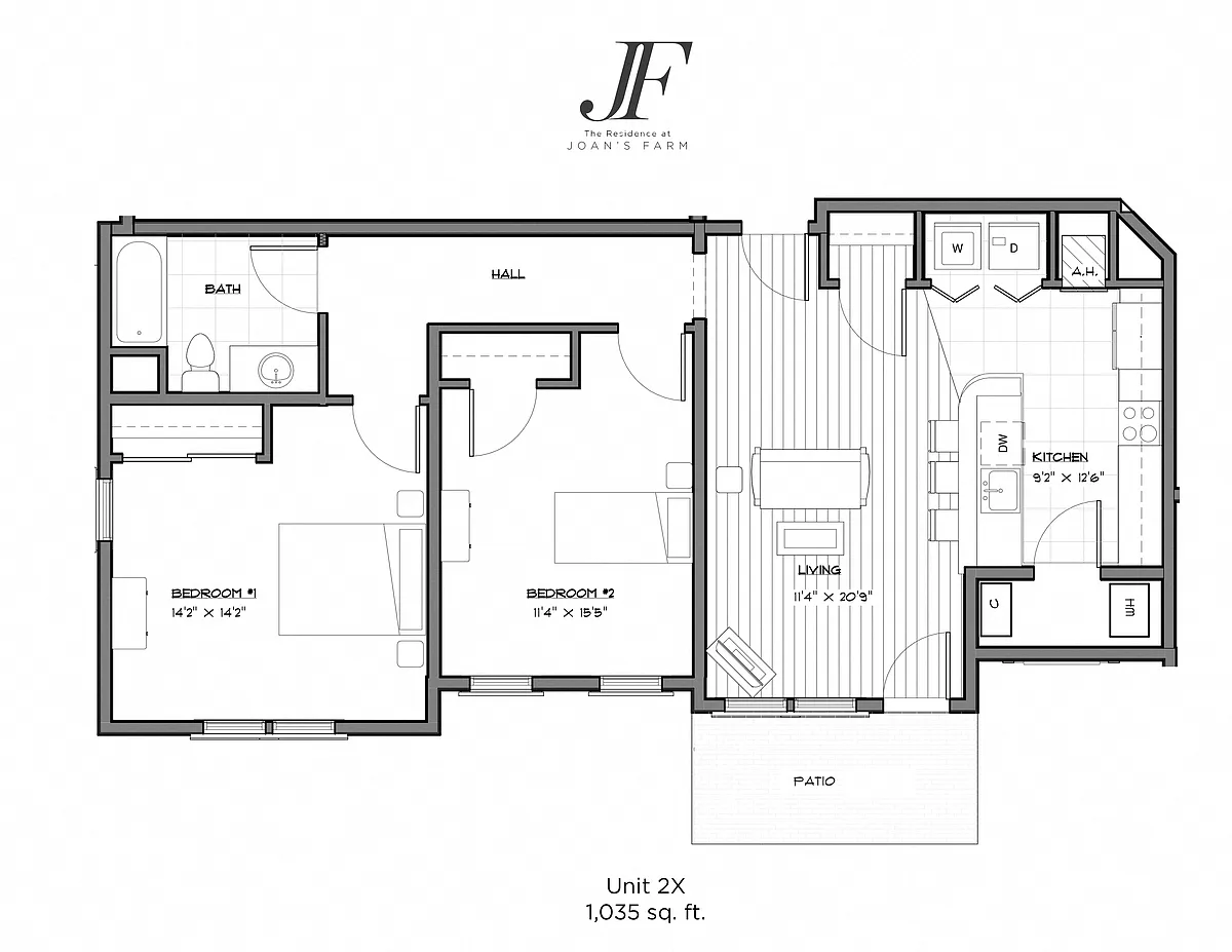 Floor plan Two Bedrooms One Bath