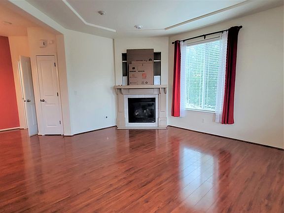Gas Fireplace and High, Recessed Ceilings