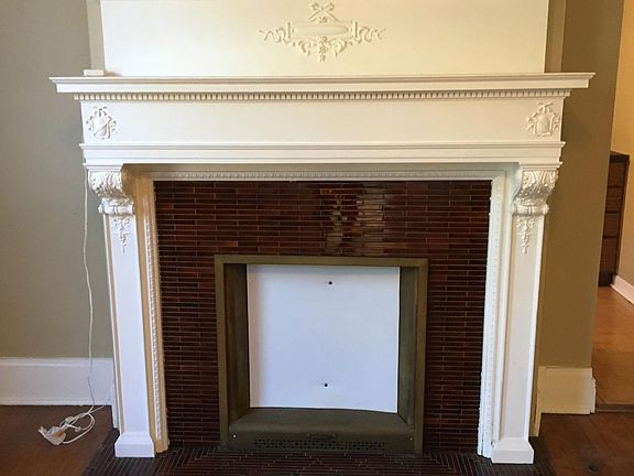 Decorative fireplace in living room