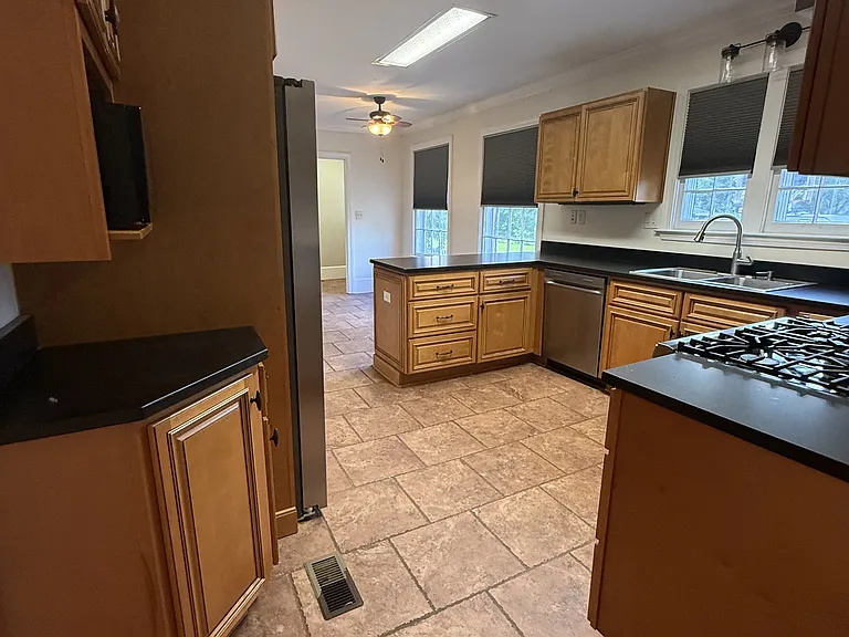 updated appliances in the kitchen