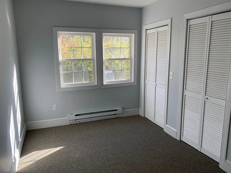 Bedroom with double closets.