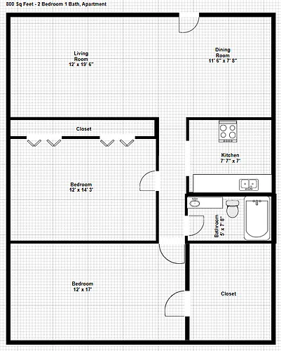 Floor plan 2 Bedroom