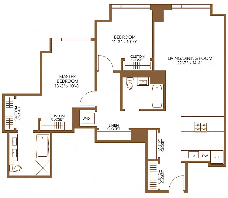 Floor plan 2 Bed 2 Bath