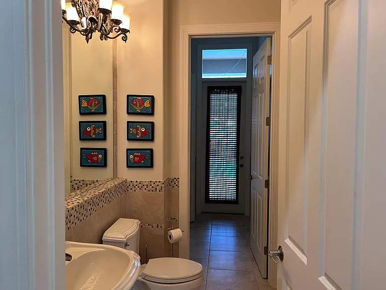 Full bath off pool and entertaining area