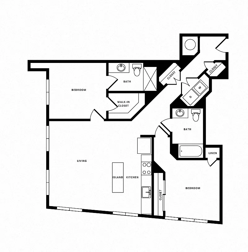 Floor plan 2 Bed/2 Bath-B05 Modern