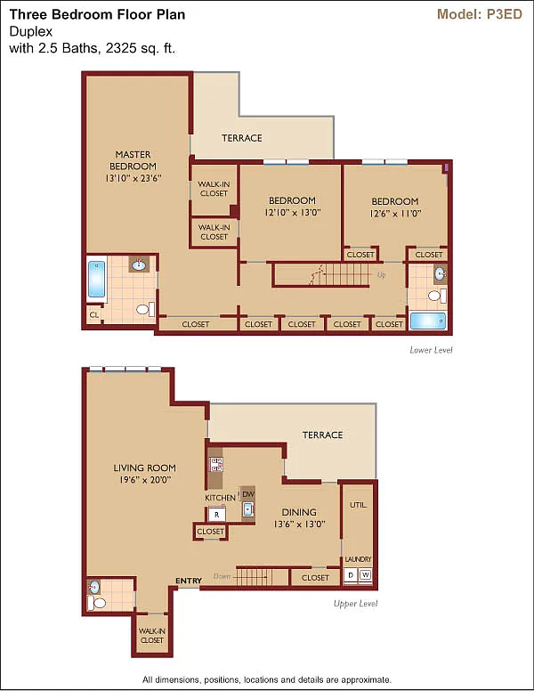 Floor plan $1.89/sq.ft. - Model P3ED Duplex