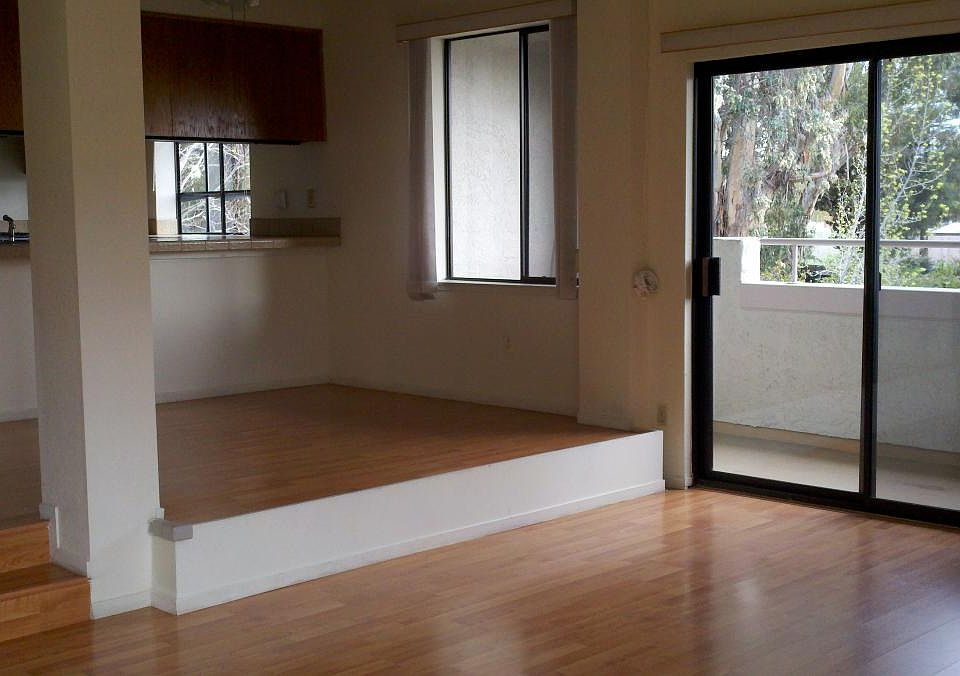 View of the dining room and step down living room.