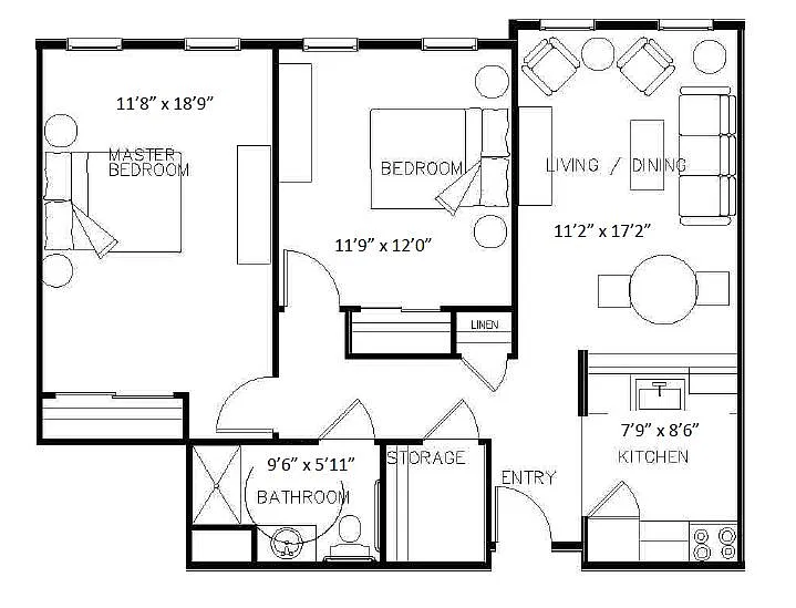 Floor plan Two Bedroom