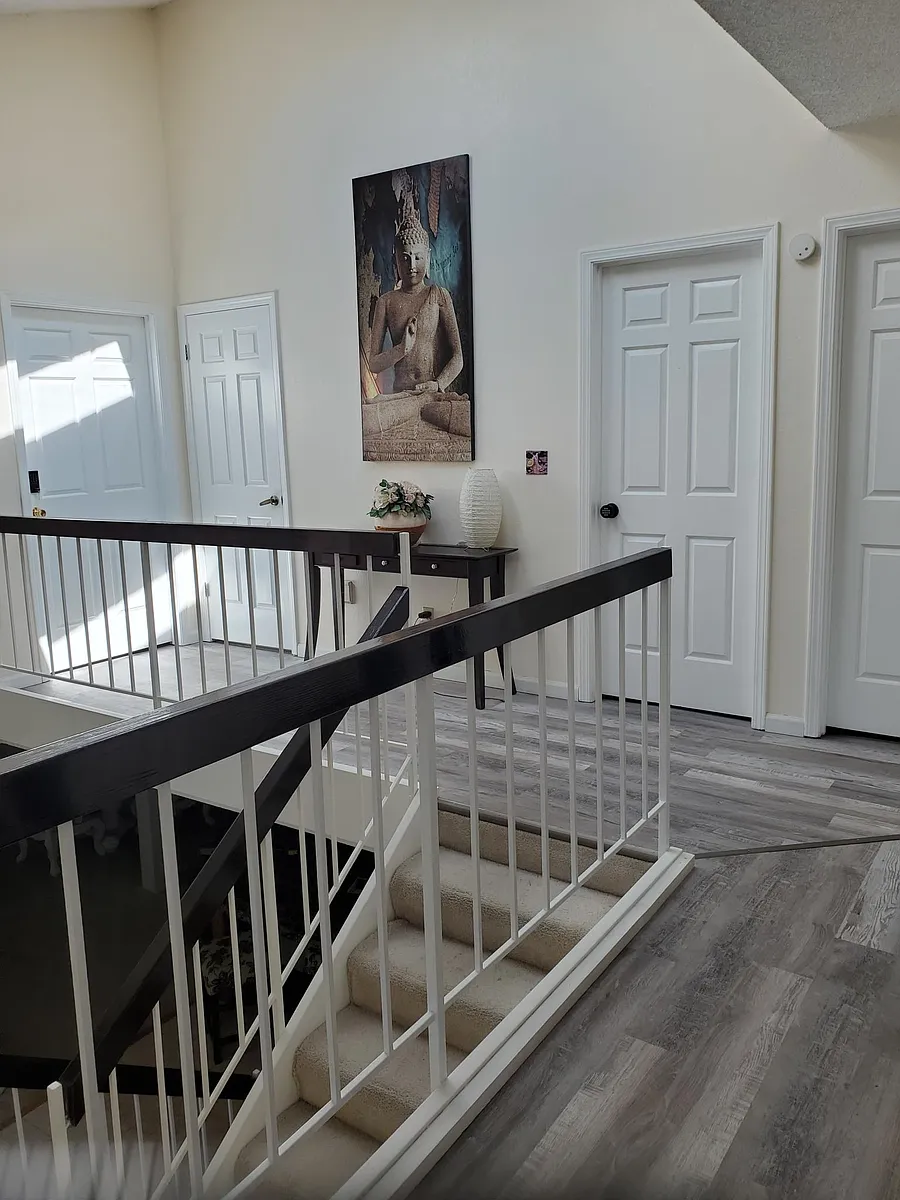 All bedrooms are on the second floor.
This is the staircase to the hallway that leads to bedrooms. - 2145 Castillejo Way #3