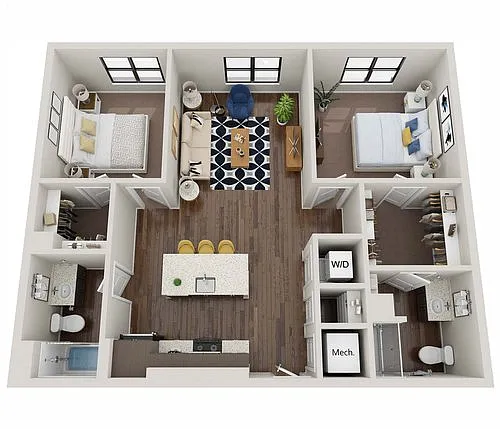 Floor plan 2BR-A Type A