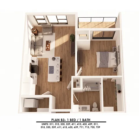 Floor plan B3 1X1