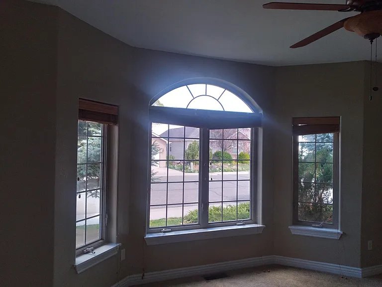 Master Bedroom Bay Windows facing North Front of House