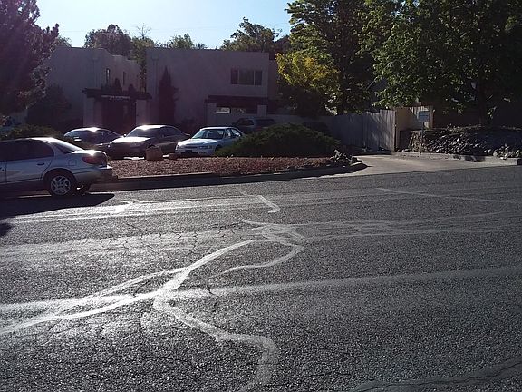 Building set back from street.