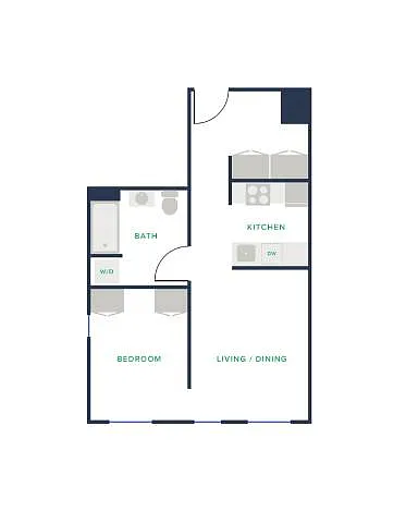 Floor plan 1X1 - K