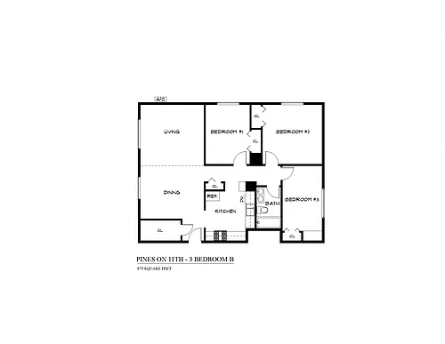 Floor plan Three Bedroom B