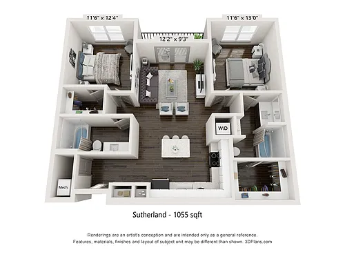 Floor plan Sutherland - 2x2