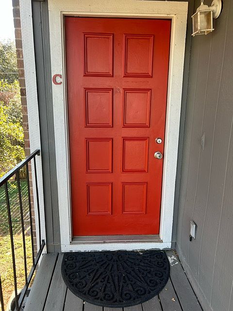 Front door. Unit C is upstairs on the left side of the building