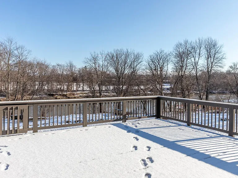 Deck overlooking the Winooski River.