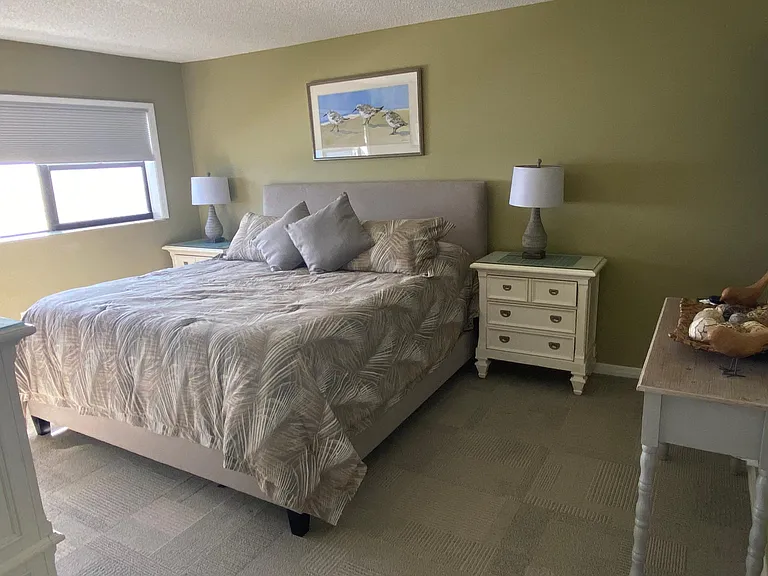 Master bedroom with new king size bed and beautiful ocean view