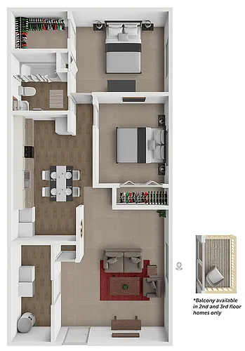 Floor plan 2BD 1BA