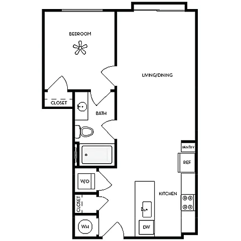 Floor plan One-Bedroom (A2)